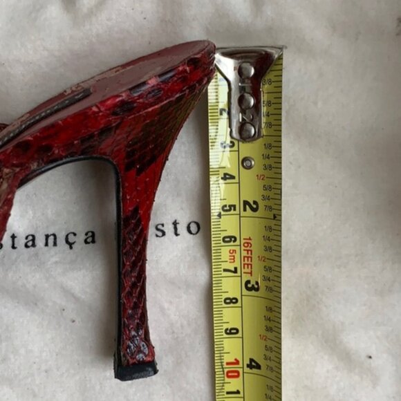 COSTANCA BASTO red lizard strappy sandal- Sz 38 - Picture 8 of 8